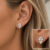CVD 2.00ctw Pear Studs 14KWG