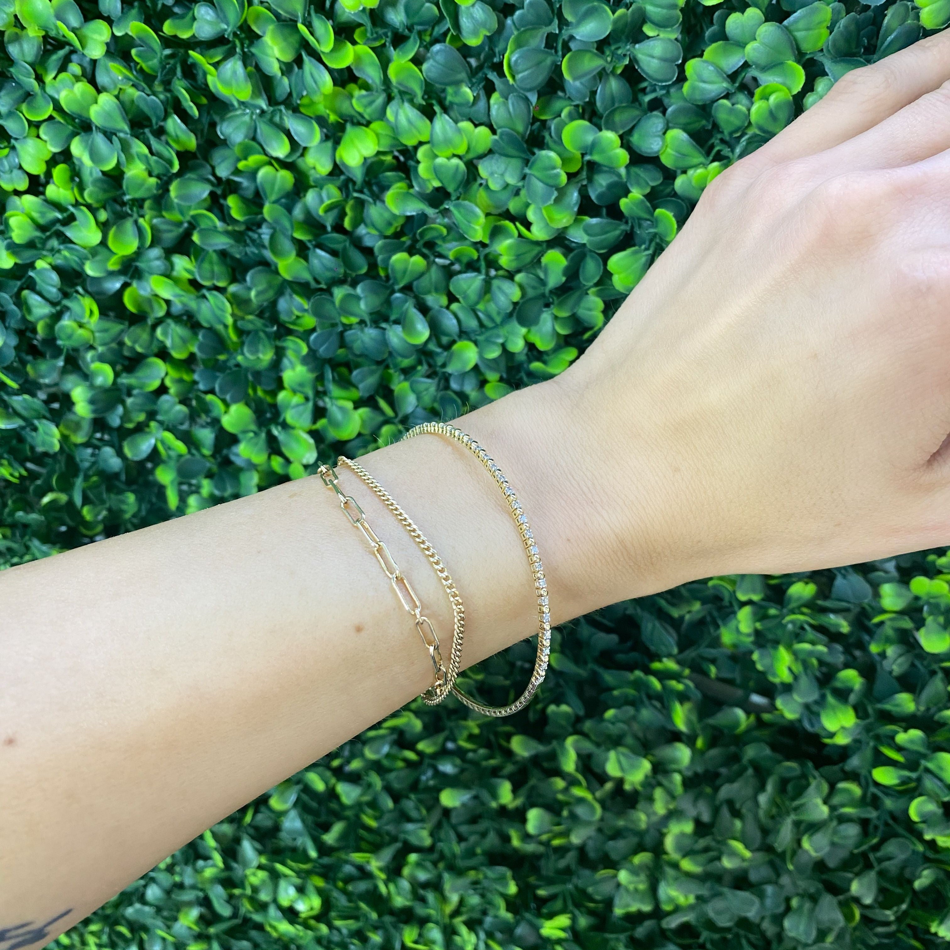 Alternating Diamond & Gold Bracelet 0.27ctw 14KYG