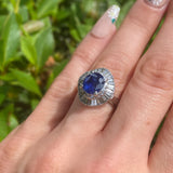 7.61ct Tanzanite & 0.66cttw Dia Cocktail Ring 18KWG