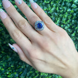 7.61ct Tanzanite & 0.66cttw Dia Cocktail Ring 18KWG