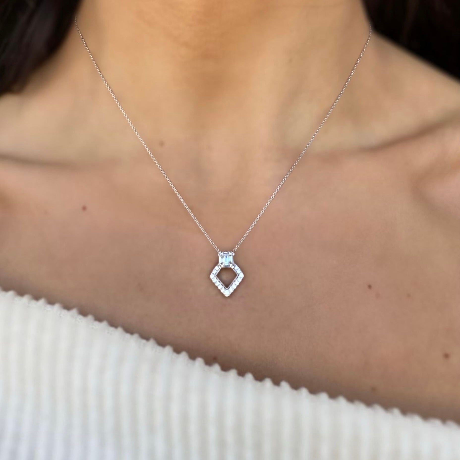 14k WG Dia Necklace 0.3ctw 1.7dwt