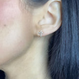Diamond Cross Earrings 0.19cttw 14KYG