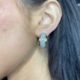 Pave Diamond French Clip Earrings 4ctw 14KYG