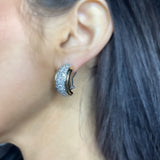 Pave Diamond French Clip Earrings 4ctw 14KYG