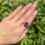 14k YG Dia & Ameth Ring 5.68ctw