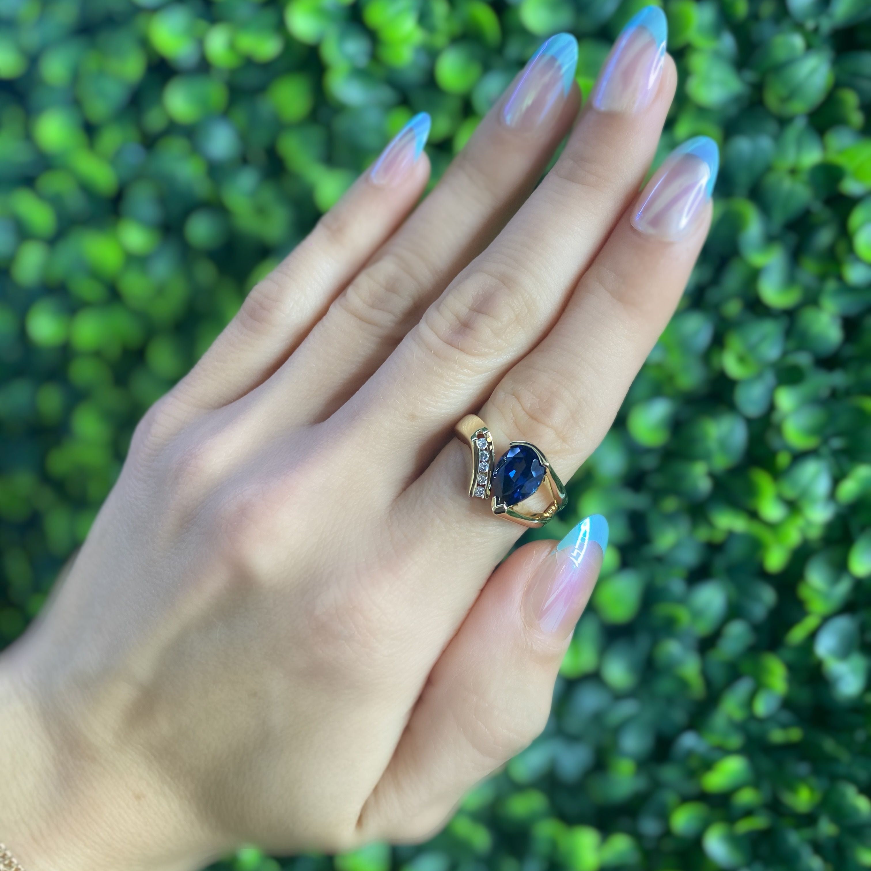 14k Yellow Gold Diamond & Sapphire Ring 2.27ctw