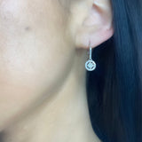 10k WG Dia Cluster Earrings 0.58ctw 1.5dwt