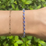 14k WG Dia & Tanzan Bracelet 1.38ctw 6.7dwt