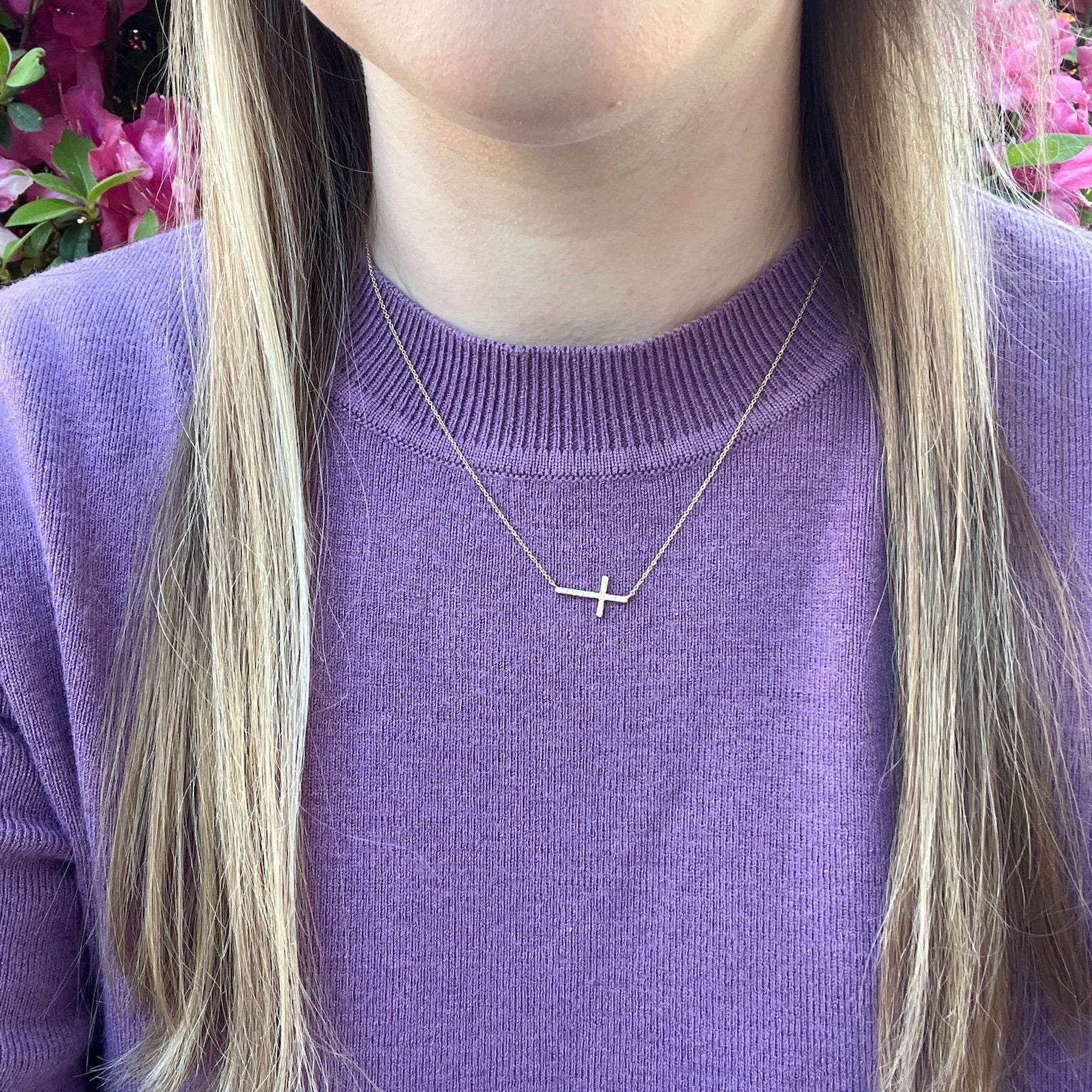 14k YG Dia Necklace 0.1ctw 0.9dwt