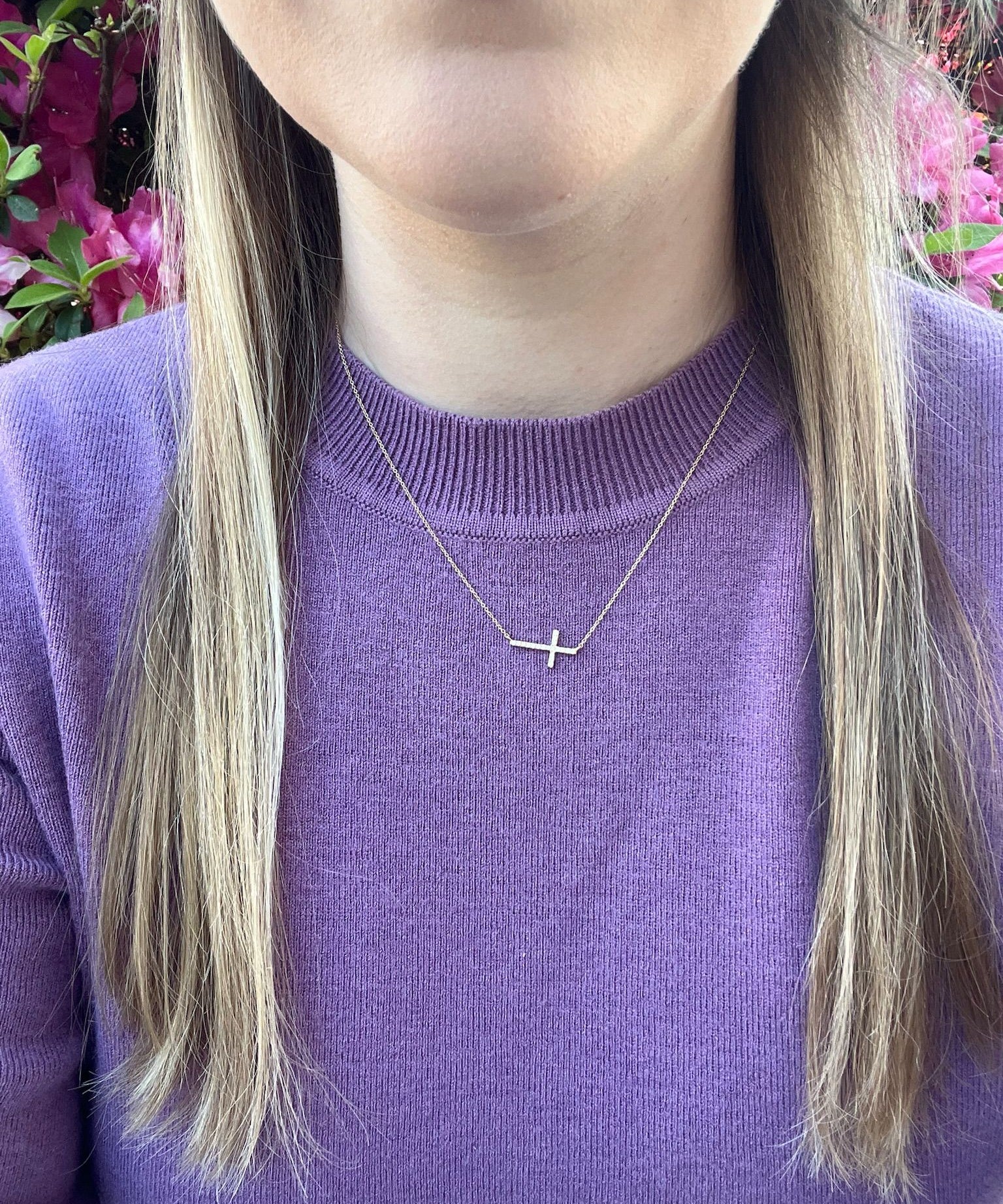 14k YG Dia Necklace 0.1ctw 0.9dwt