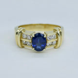 Sapphire 1ct & Dia 0.50ctw Ring 14KYG