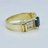 Sapphire 1ct & Dia 0.50ctw Ring 14KYG