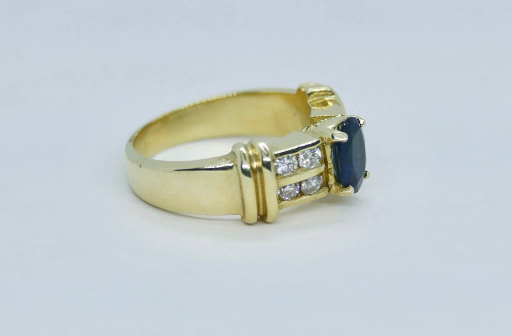 Sapphire 1ct & Dia 0.50ctw Ring 14KYG