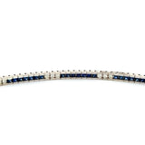 14k White Gold Diamond & Sapphire Bracelet 5.23ctw 12dwt