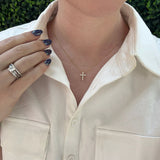 18" Diamond Cross Necklace 0.28ctw 14KYG