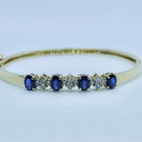 14k Yellow Gold Diamond & Sapphire Bracelet 4.55ctw 9.3dwt