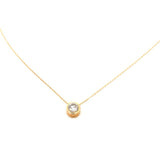 Bezel Set Dia Solitaire Pendant 0.75ctw 14KYG