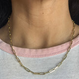 18" Hollow Paperclip Chain 3.2mm 14KYG