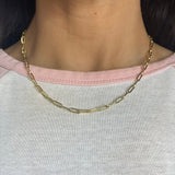 18" Hollow Paperclip Chain 3.2mm 14KYG
