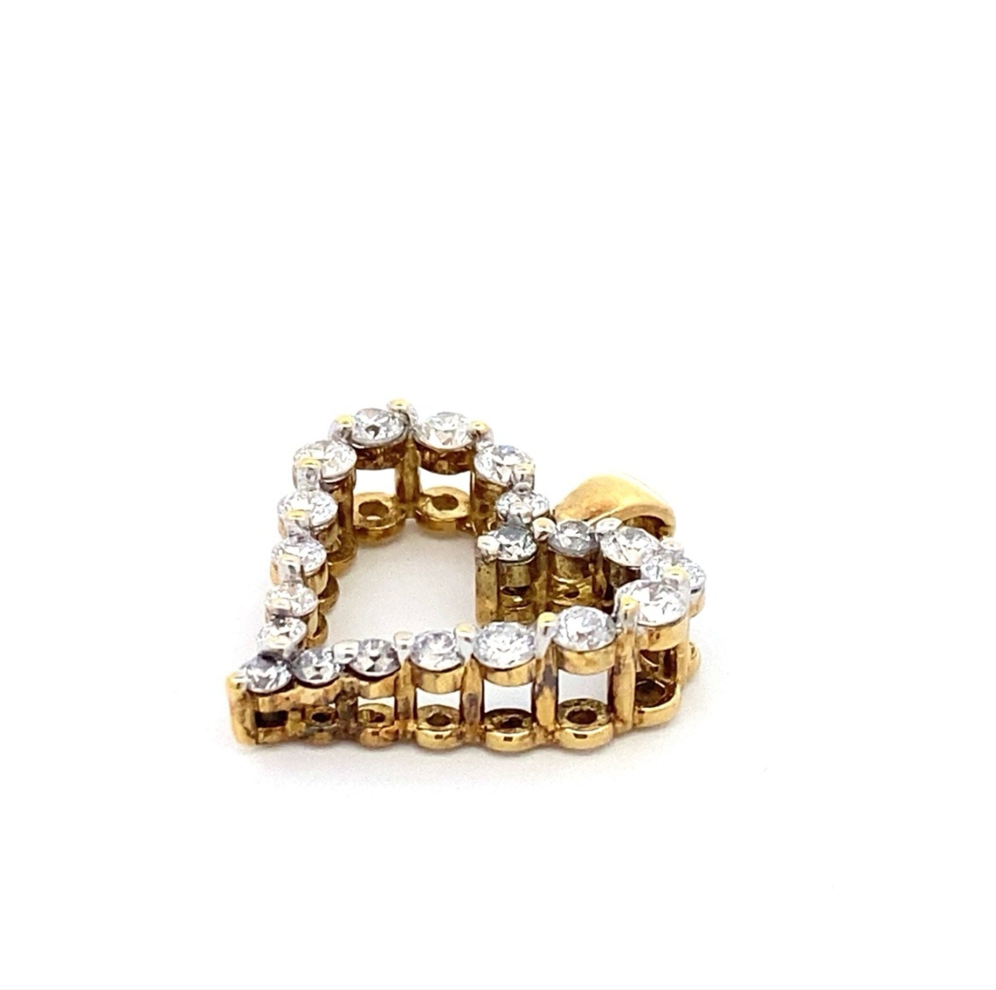 14k YG Dia Pendant 1ctw 2.2dwt