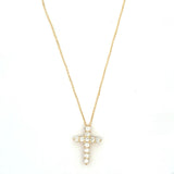 Dia Cross Necklace 0.82ctw 14KYG
