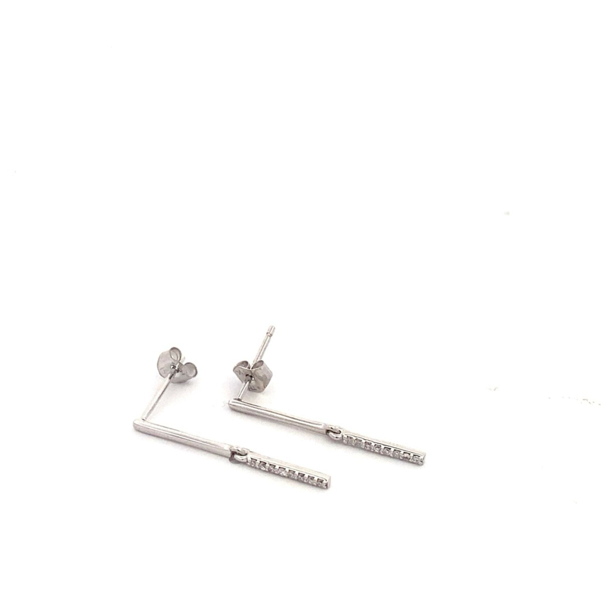 14k WG Dia Earrings 0.1ctw 0.7dwt
