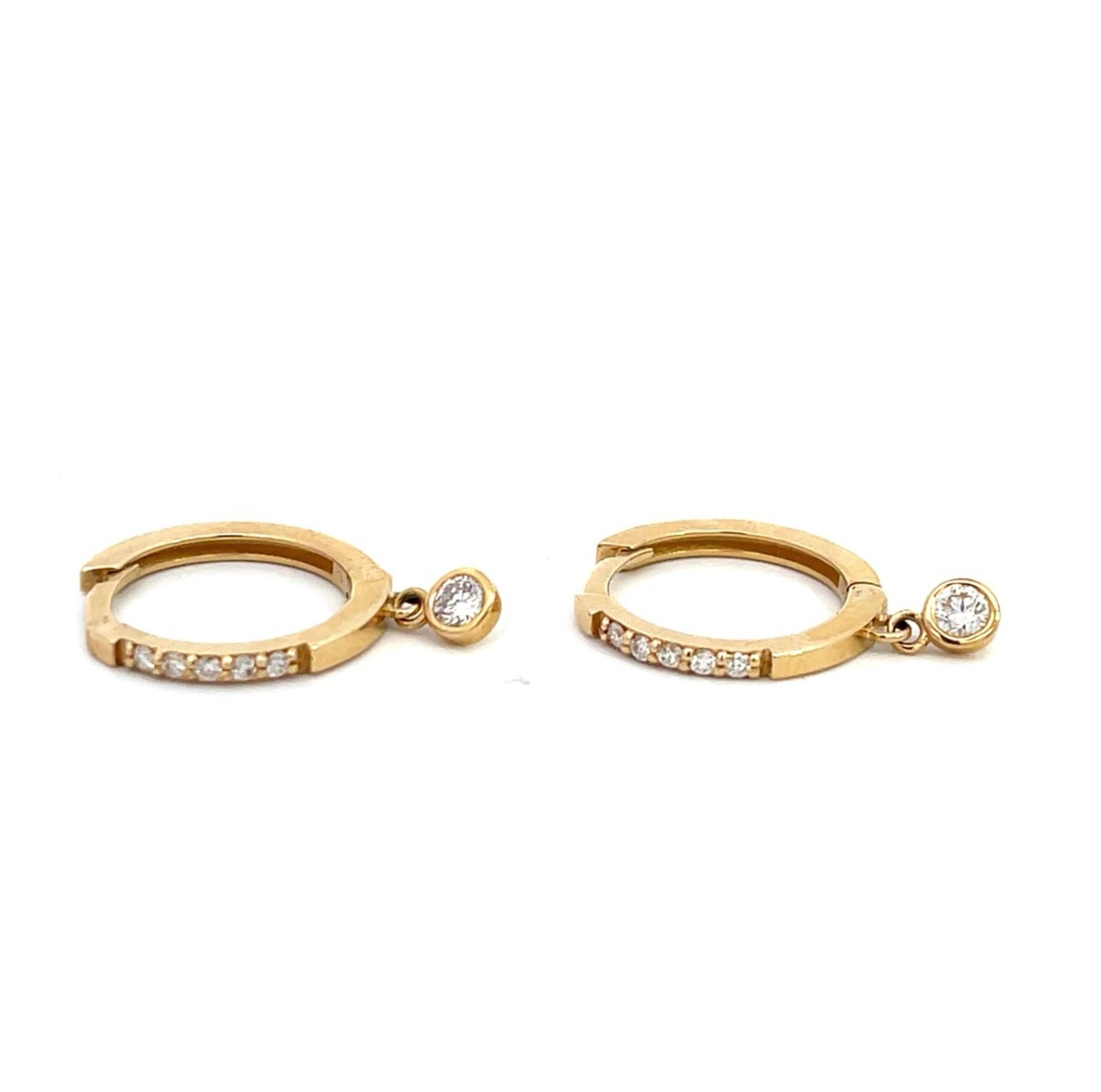 14k YG Dia Bezel Set Earrings 0.22ctw 2.2dwt