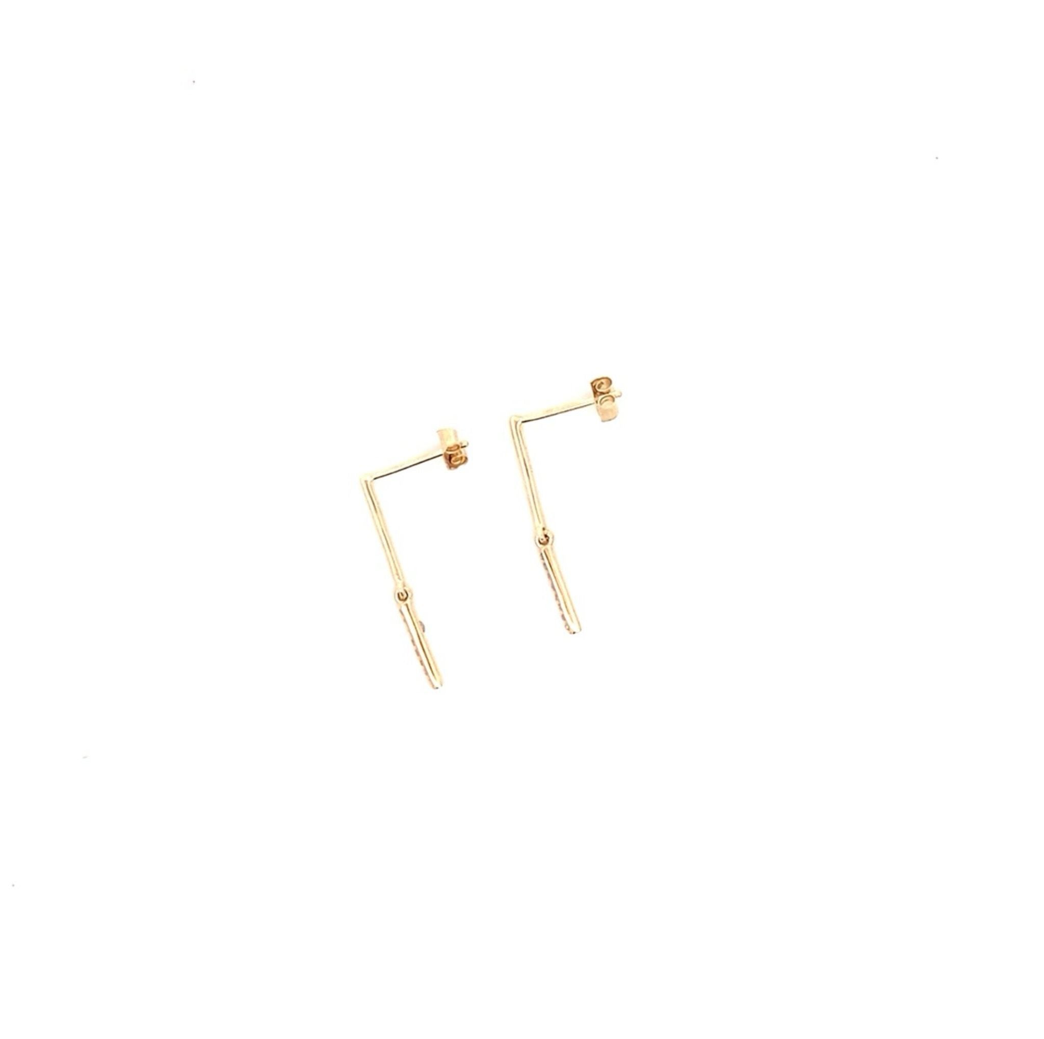 14k YG Dia Earrings 0.1ctw 0.6dwt