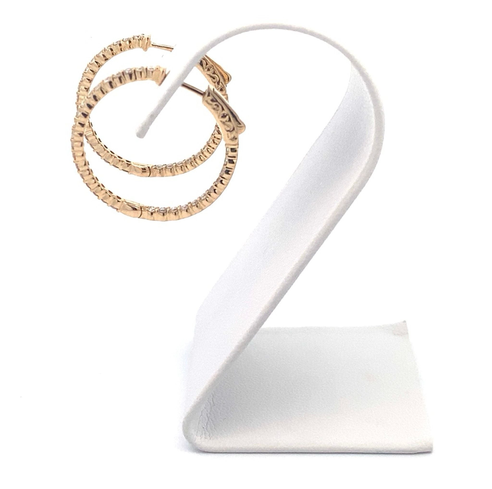 Dia In & Out Hoop Earrings 0.87ctw 14KYG
