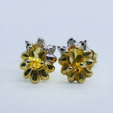 10k YG Dia & Citrine Earrings 0.3ctw 0.8dwt
