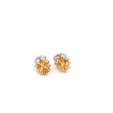 10k YG Dia & Citrine Earrings 0.3ctw 0.8dwt