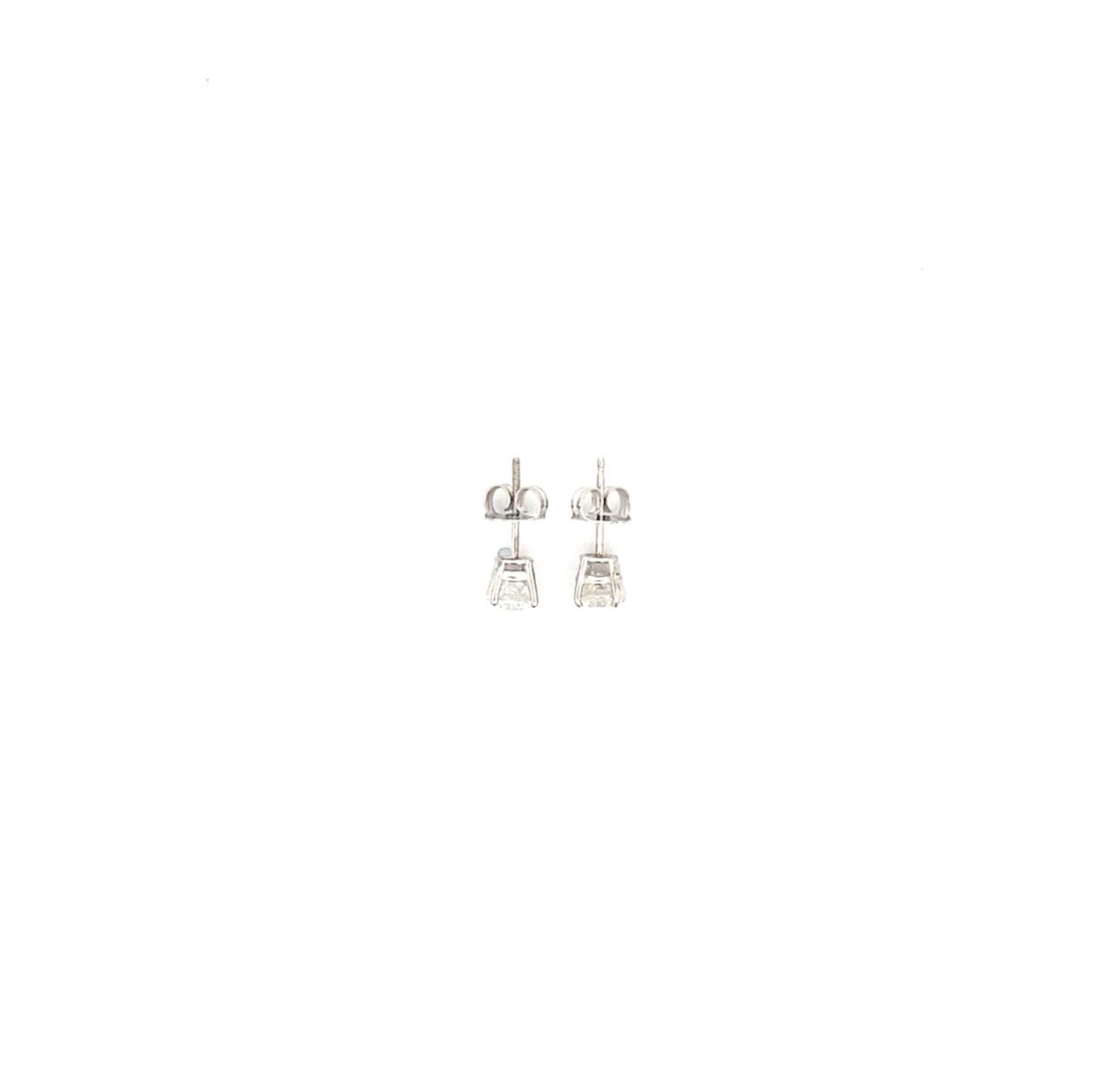 14K WG Stud Earrings 0.50dwt