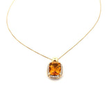 14k YG Dia & Citrine Necklace 5.27ctw 3.5dwt