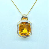 14k YG Dia & Citrine Necklace 5.27ctw 3.5dwt