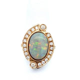 Dia & Opal Ring 1ctw