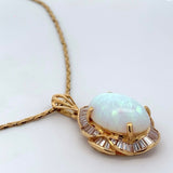 18k Yellow Gold Diamond & Opal Pendant 8.05ctw 4.9dwt