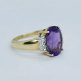 14k YG Dia & Ameth Ring 5.68ctw