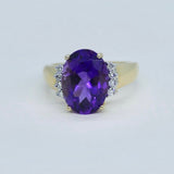 14k YG Dia & Ameth Ring 5.68ctw