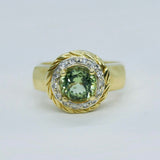 Dia & Peridot Ring
