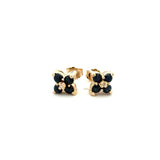 14k YG Dia & Sapphire Earrings 0.45ctw 1.2dwt