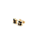 14k YG Dia & Sapphire Earrings 0.45ctw 1.2dwt