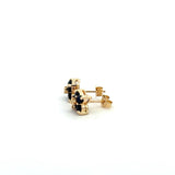 14k YG Dia & Sapphire Earrings 0.45ctw 1.2dwt