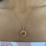 10k YG Dia & Citrine Pendant 3.76ctw 2.4dwt