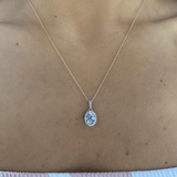 Aqua & Dia Necklace 0.20cttw 14KYG