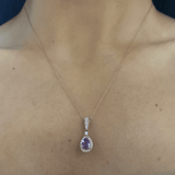 Pink Sapphire & Dia Necklace 10KRG