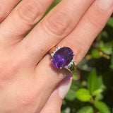 14k YG Dia & Ameth Ring 5.68ctw