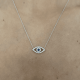 "Evil Eye" Sapph & Diamond Necklace 14KWG