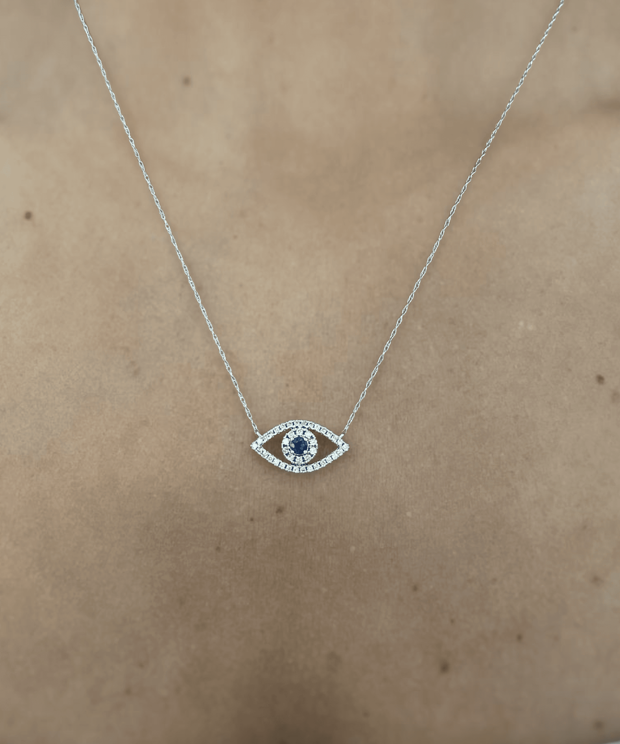 "Evil Eye" Sapph & Diamond Necklace 14KWG
