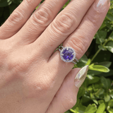 14k WG Dia & Ameth Ring 2.27ctw