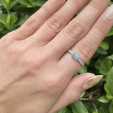 14k WG Dia & Topaz Ring 0.15ctw Sz7